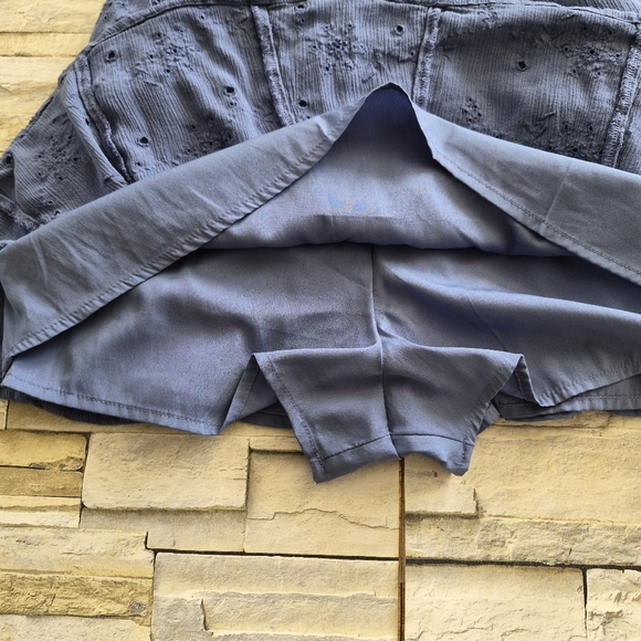 Hollister Dress Women's S Light Blue Textured Ruched Mini Dress Cottagecore - Picture 9 of 13